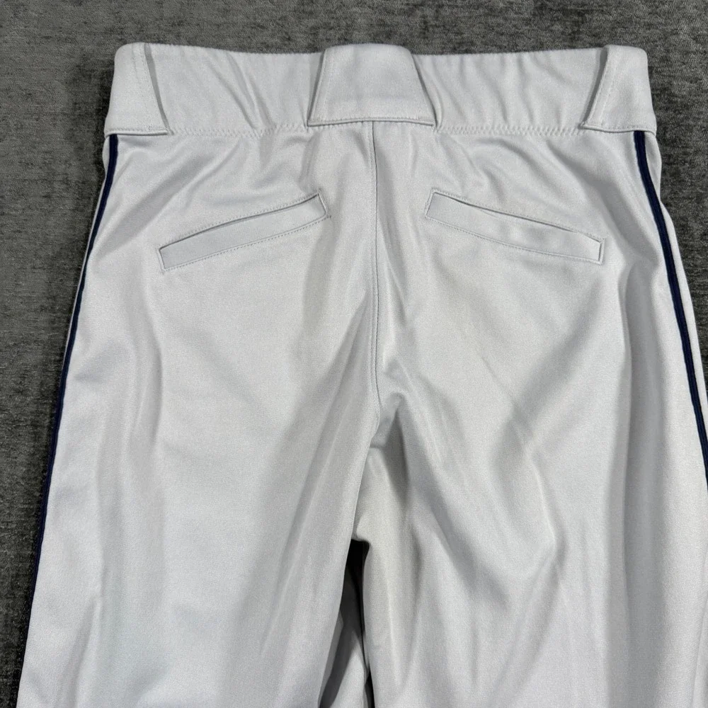 Nike Team Engineered Baseball Pants Gray Navy Blue Piping Mens Size Small